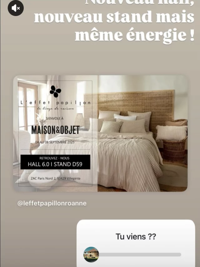 Quelle belle surprise que de découvrir l’une de nos chambres du gîte La Maison Dauphinoise - mise en avant pour le salon  @maisonetobjet par @leffetpapillonroanne